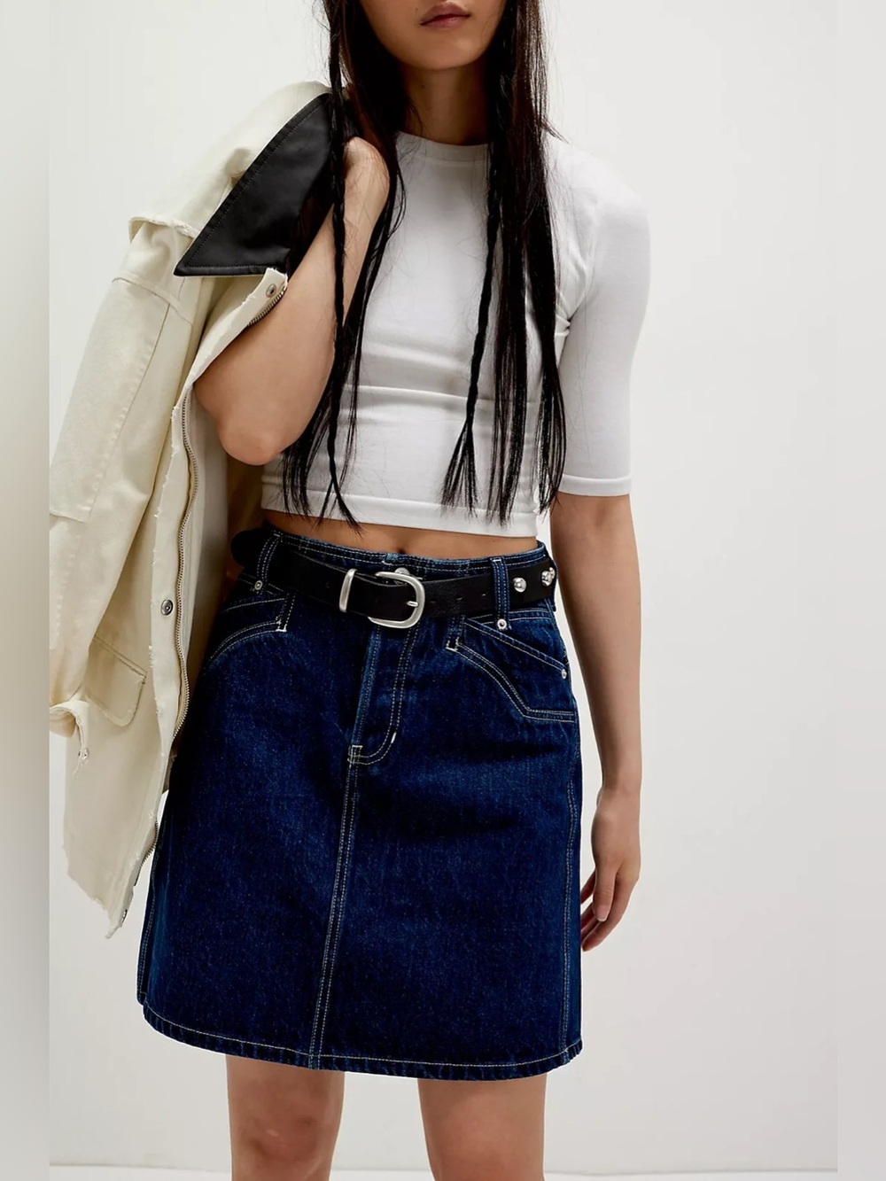 free people Suzy Denim Midi Skirt